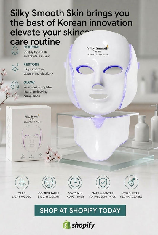 Silky Smooth Skin LED beauty mask offers hydration, restoration, and glow for healthier skin with innovative Korean technology.